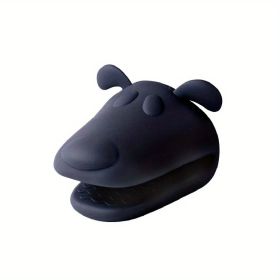 2pcs Oven Mitts, Food Grade High Temperature Resistant Silicone Hand Clip, Baking Gloves, Oven Gloves, Silicone Hippopotamus Heat Insulated Hand (Color: black)